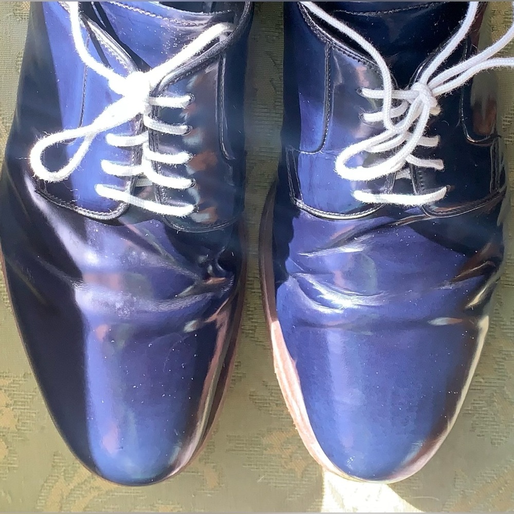 PRADA Blue Leather Derby Lace-up Shoes, Men’s Sz 9.5 (Retail $1,350)